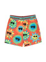 Stella McCartney Kids short de bain à imprimé soleil - Orange