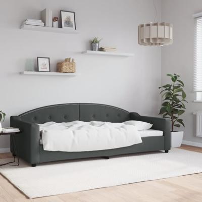 Slaapbank 90x200 cm stof donkergrijs