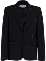 Marni blazer brodé en laine vierge - Noir