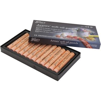 Gallery Oliepastel, L: 7 cm, d 11 mm, dikte 11 mm, zalm, 12 stuk/ 1 doos