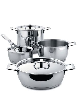 Alessi lot de sept casseroles Pots & Pans - Argent