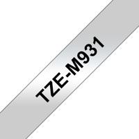 Brother TZe-M931 Labeltape metallic Tapekleur: Zilver (mat) Tekstkleur: Zwart 12 mm 8 m