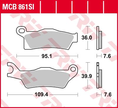 TRW Remblokken, en remschoenen voor de moto, MCB861SI Sinter offroad