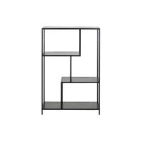 Leen Bakker - Boekenkast Jaxx - 114x77x35 Cm - Metaal/MDF - Zwart
