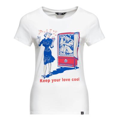 Queen Kerosin Cool Love T Shirt Off White-L