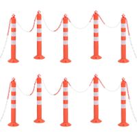 VidaXL Verkeerspalen met ketting 10 st 75 cm pe