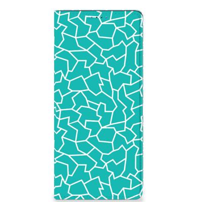 Samsung Galaxy A22 5G | Bookcase | Cracks Blue