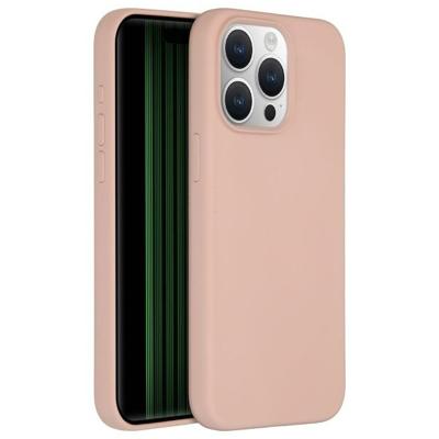 AccezzLiquid Silicone Backcover met MagSafe iPhone 15 Pro Max Telefoonhoesje Roze