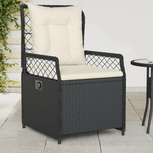 Tuinstoelen 2 st verstelbaar poly rattan zwart