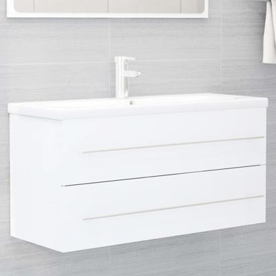 804719 Wastafelkast 100x38,5x48 cm bewerkt hout wit