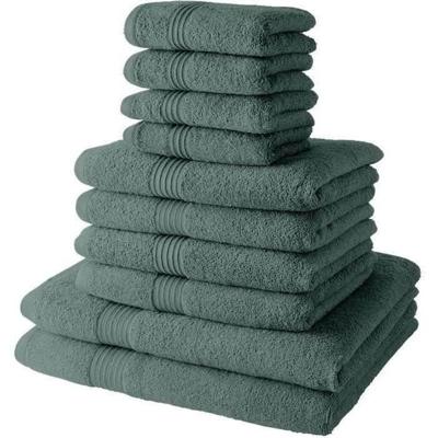 Set van 4 TODAY Badhanddoeken 30x50 + 4 Badhanddoeken 50x90 + 2 Badlakens 70x130 cm 100% Katoen - Celadon