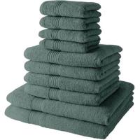 Set van 4 TODAY Badhanddoeken 30x50 + 4 Badhanddoeken 50x90 + 2 Badlakens 70x130 cm 100% Katoen - Celadon