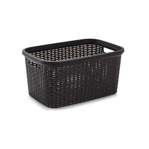 Rotan wasmand - 35 liter - bruin - kunststof - badkamer - 53 x 36 x 26 cm