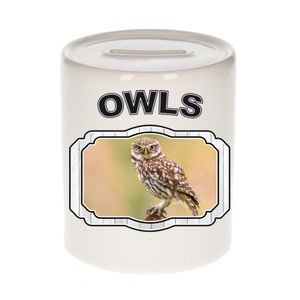 Dieren steenuil spaarpot - owls/ uilen spaarpotten kinderen 9 cm