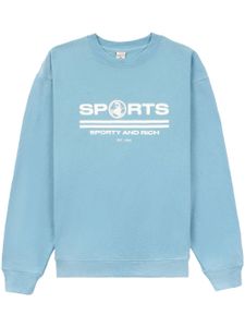 Sporty & Rich sweat à logo Sports imprimé - Bleu