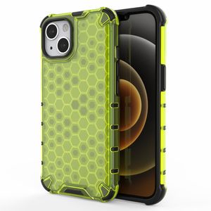 Lunso - Honinggraat Armor Backcover hoes - iPhone 13 - Fluor Geel