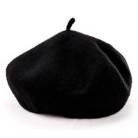 Vrouwen wol Vintage effen kleur Berets Cap (zwart)