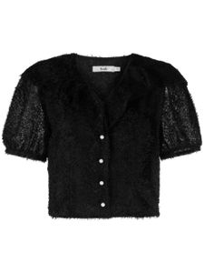 b+ab chemise frangée à manches bouffantes - Noir