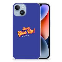 Apple iPhone 14 | Siliconen hoesje | met naam Never Give Up