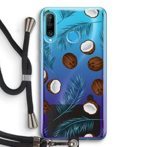 Kokosnoot roze: Huawei P30 Lite Transparant Hoesje met koord