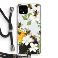 No flowers without bees: Pixel 4 Transparant Hoesje met koord
