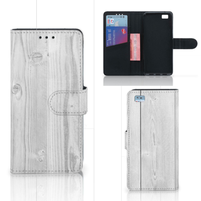 Huawei Ascend P8 Lite | Book Style Case | White Wood