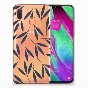 Samsung Galaxy A40 TPU Case Leaves Blue