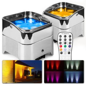 BeamZ BBP96SC - Set van 2 accu uplights met 12W LED&apos;s en draadloze DMX