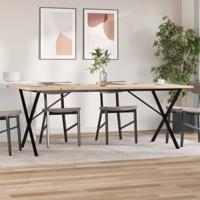 Eettafel X-frame 200x100x75,5 cm grenenhout en gietijzer