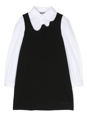 Moschino Kids robe à logo brodé - Noir
