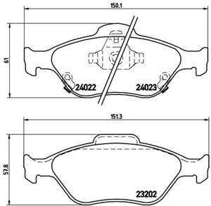 Remmenset, remschijf BREMBO, Remschijftype: Binnen geventileerd, Inbouwplaats: Vooras, u.a. für Toyota, Daihatsu