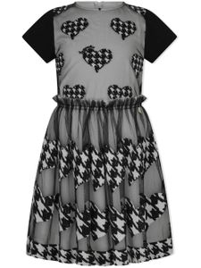 Simonetta robe à motif pied-de-poule - Noir