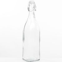 DIY glazen cadeau/decoratie flesje 1000ml/1ltr met beugeldop 8 x 32 cm