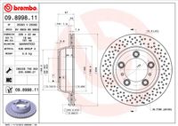 Remschijf BREMBO, Remschijftype: Geperforeerd / Geventileerd, u.a. für Porsche