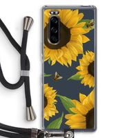 Sunflower and bees: Sony Xperia 5 Transparant Hoesje met koord