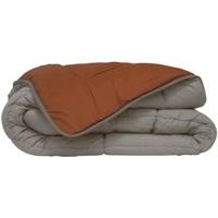POYET MOTTE Quilt Microfiber 400g / m² CALGARY - 200 x 200 cm - kiezelgrijs en bruin gimgembre