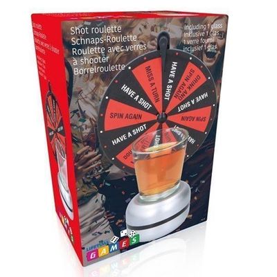 TOM borrelroulette 19 cm glas/aluminium rood/zwart 2 delig