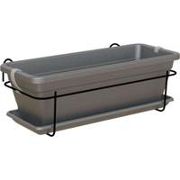 ARTEVASI - Balkonbak venezia kit 50cm antraciet 50 x 19,5 x h16,3 cm - 1,13l