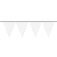 Witte vlaggentjes slinger 10 meter - thumbnail
