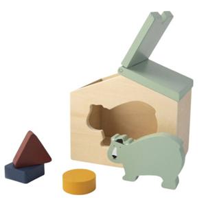 Trixie blokkenhuis Mr. Polar Bear 14 cm hout naturel 5-delig