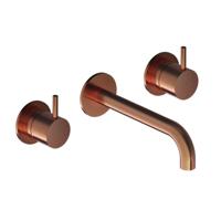 Hotbath Cobber - Wastafelmengkraan - zonder Waste - Laag - Geborsteld Koper PVD - Inbouw - Messing - V03