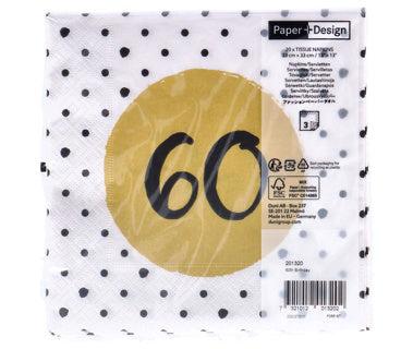 Servetten 60th Birthday 33x33 cm