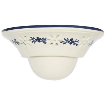 Wandlamp keramiek wit blauw motief