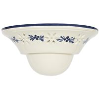 Wandlamp keramiek wit blauw motief
