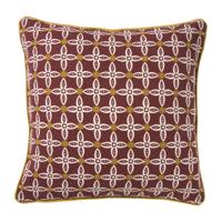 Kussen bloemen - rood/geel - 45x45 cm