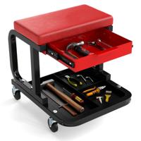 Rollende Werkplaatskruk met een Draagvermogen van 185 kg Gevoerde Mechanische Zitting met Lade Rood Rollende Werkplaatskruk met een Draagvermogen van 185 kg Gevoerde Mechanische Zitting met Lade Rood