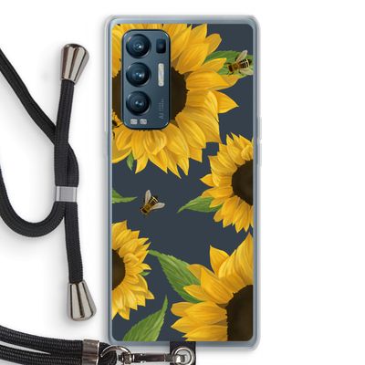 Sunflower and bees: Oppo Find X3 Neo Transparant Hoesje met koord