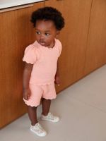 Babyset trui + short van tricot rozen - thumbnail