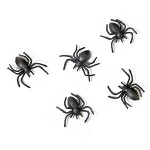 PartyDeco Horror/Halloween griezel spinnetjes - 10x - kunststof - zwart - 3 cm