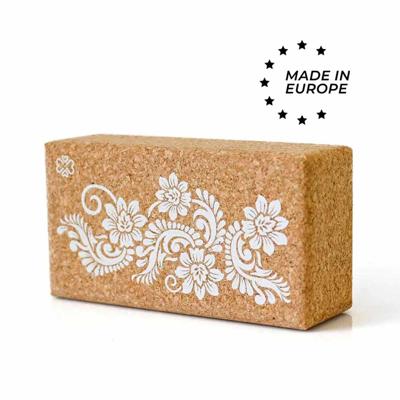 Love Generation Eco Yogablok Kurk - Flowers - Wit